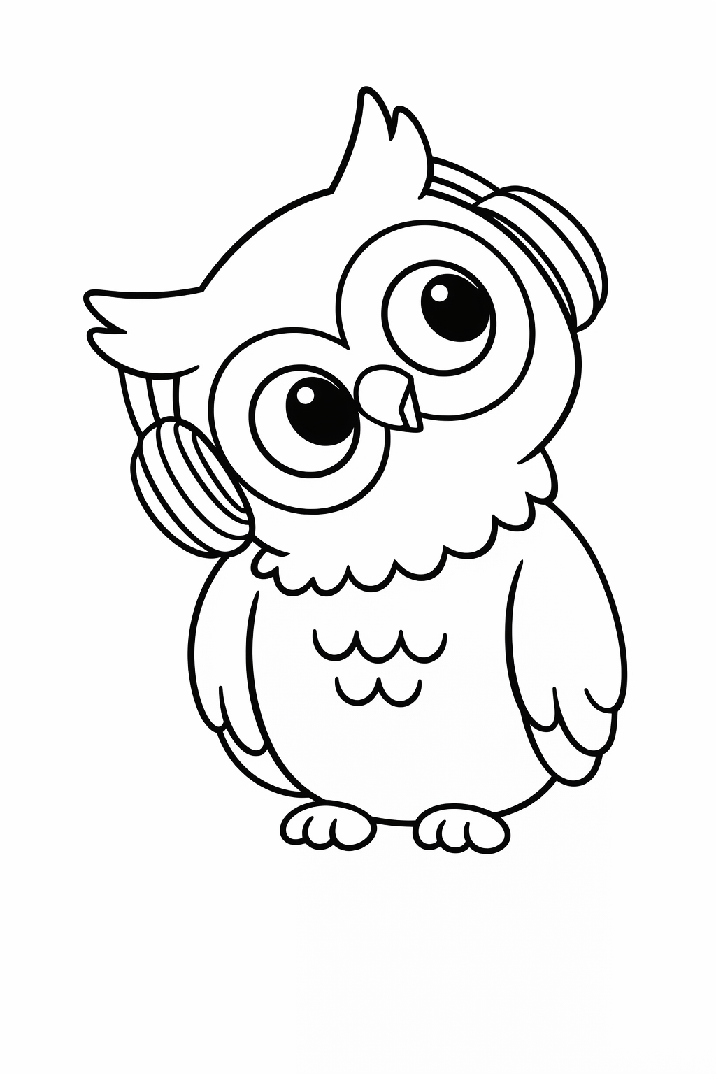 A cute owl turning its head to listen