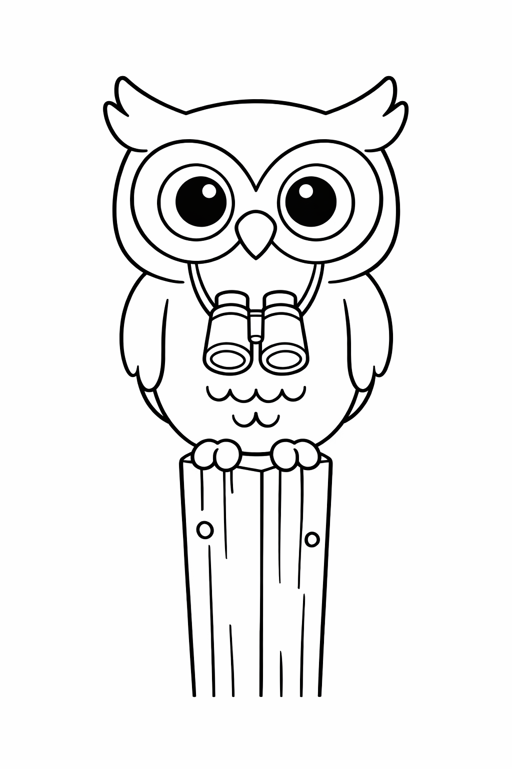 A cute owl perched on a fence post