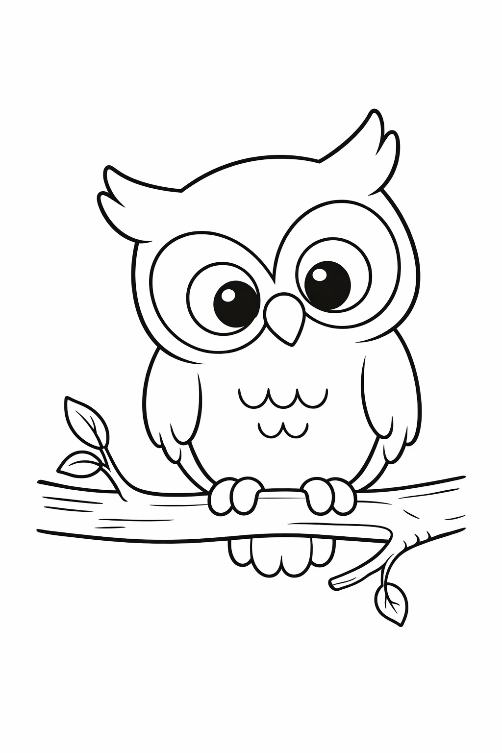 A cute owl looking down from a branch