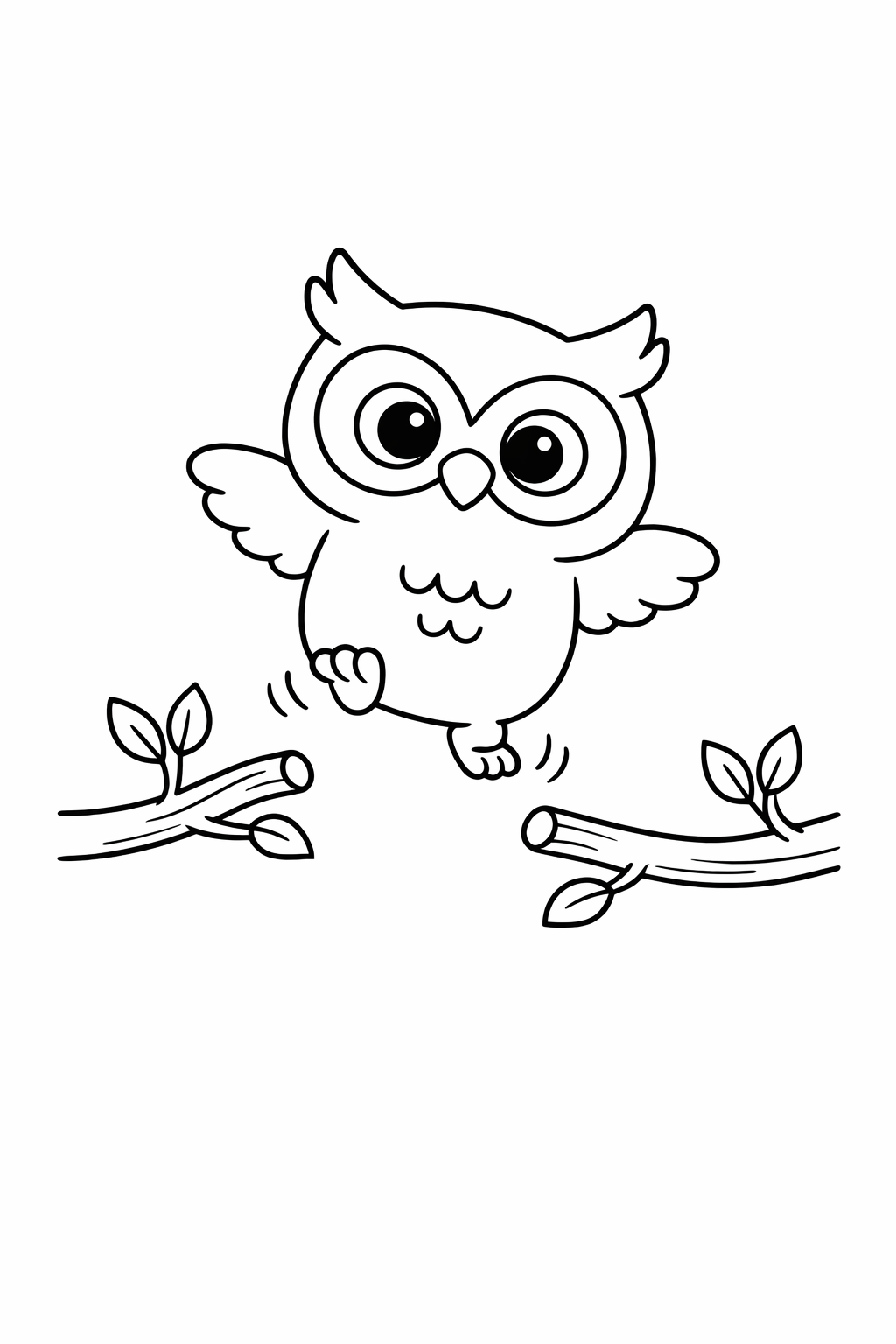 A cute owlet hopping from one branch to another