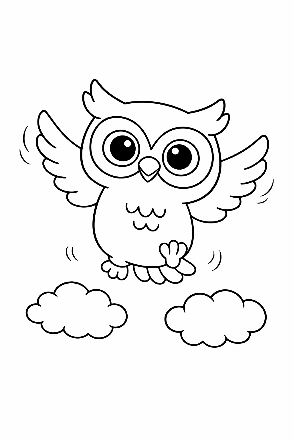 A cute owlet practicing its first flight