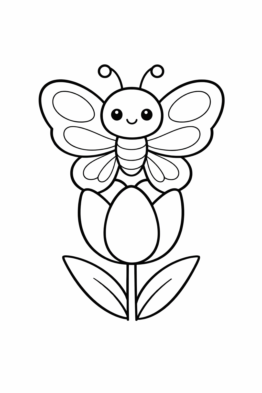 A cute butterfly landing on a tulip