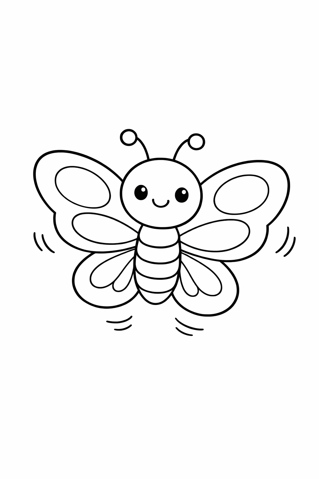 A cute butterfly flying with gentle motion lines