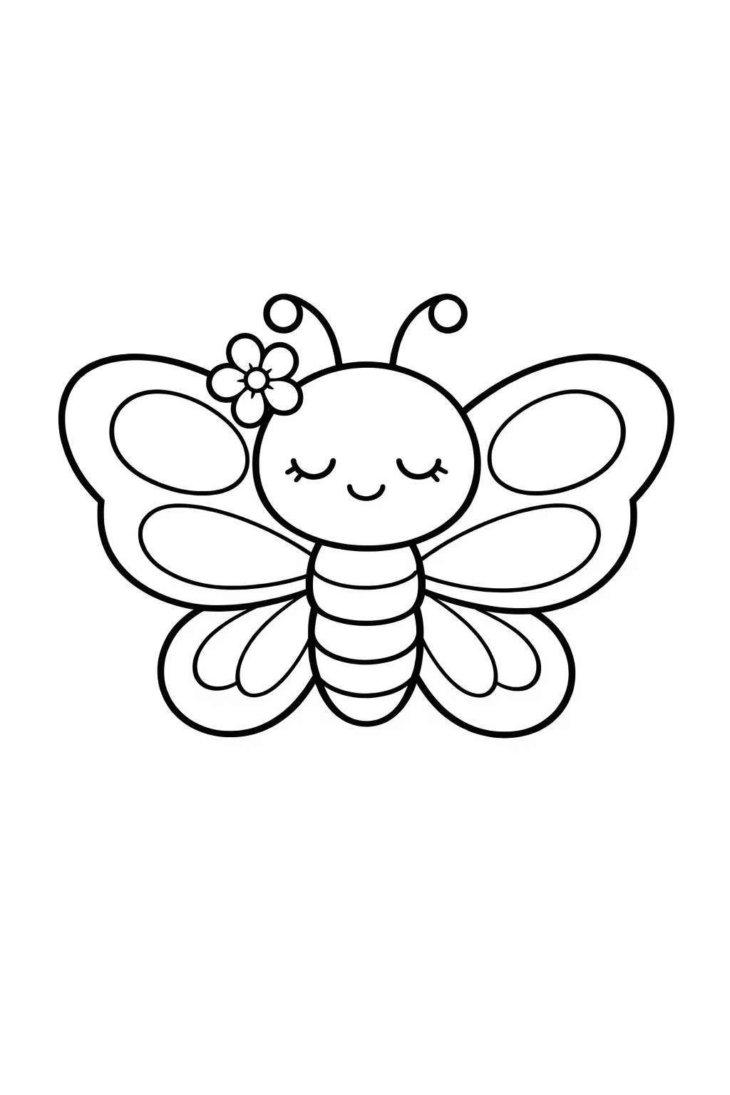 A cute butterfly resting with closed eyes