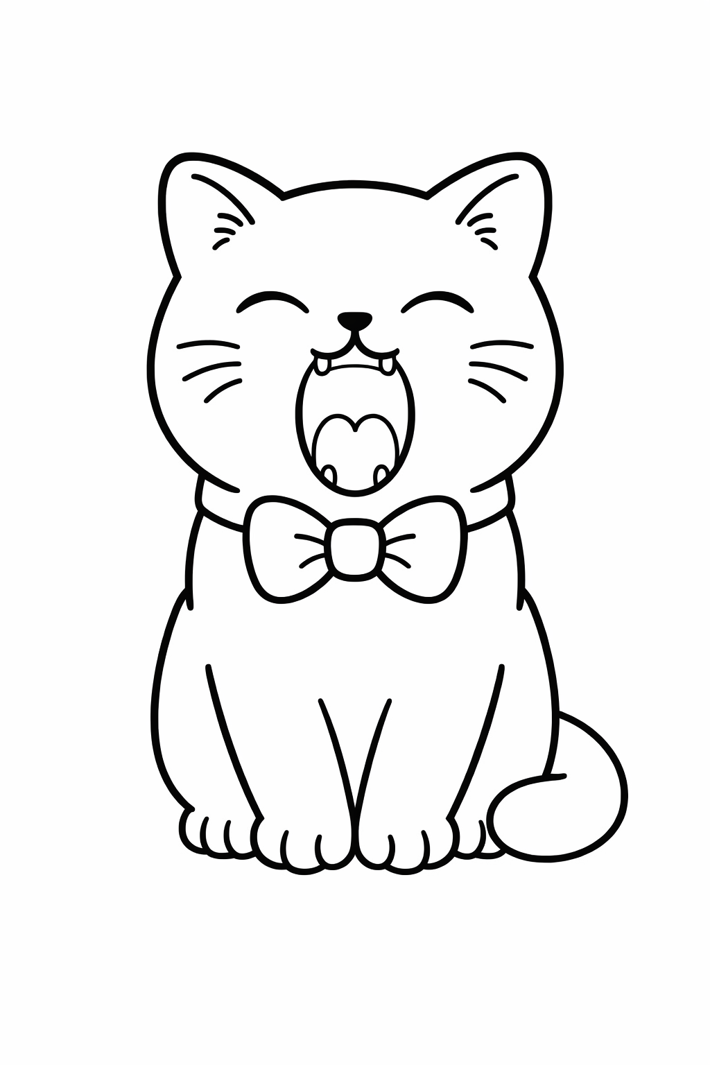 A British Shorthair cat yawning with a wide open mouth (cute, not scary).