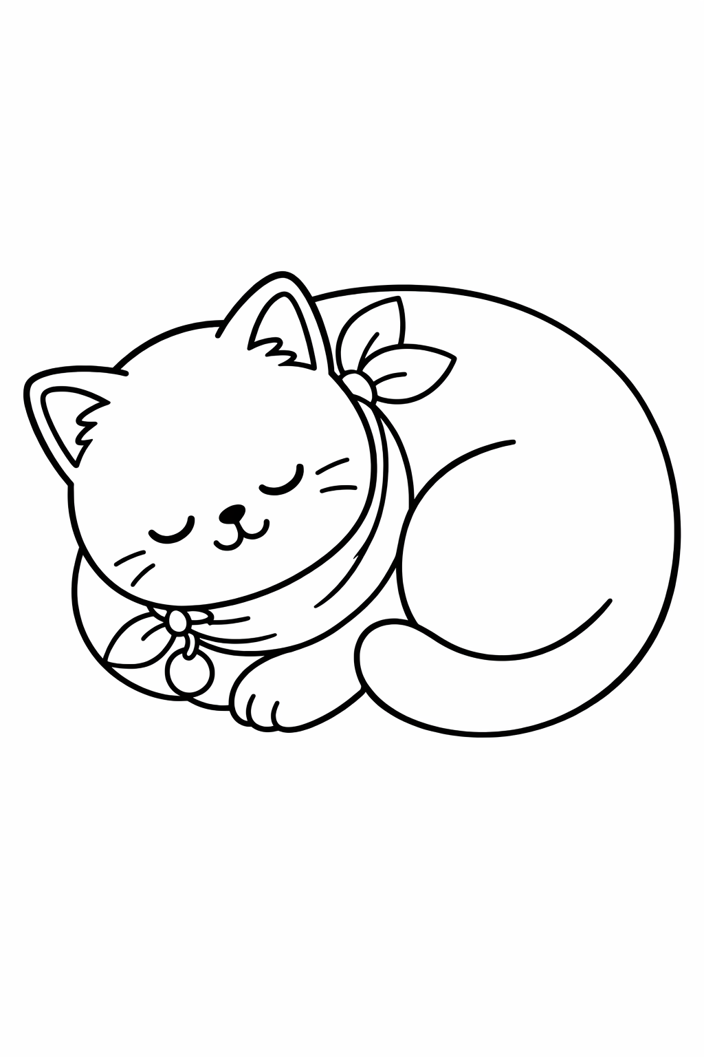 A British Shorthair sleeping curled up like a soft circle.