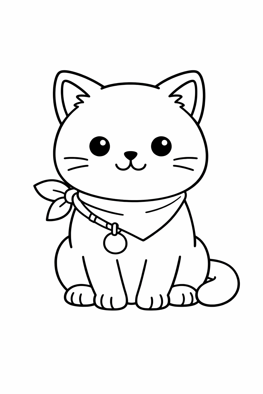 A British Shorthair kitten sitting still with a round face and a gentle smile.