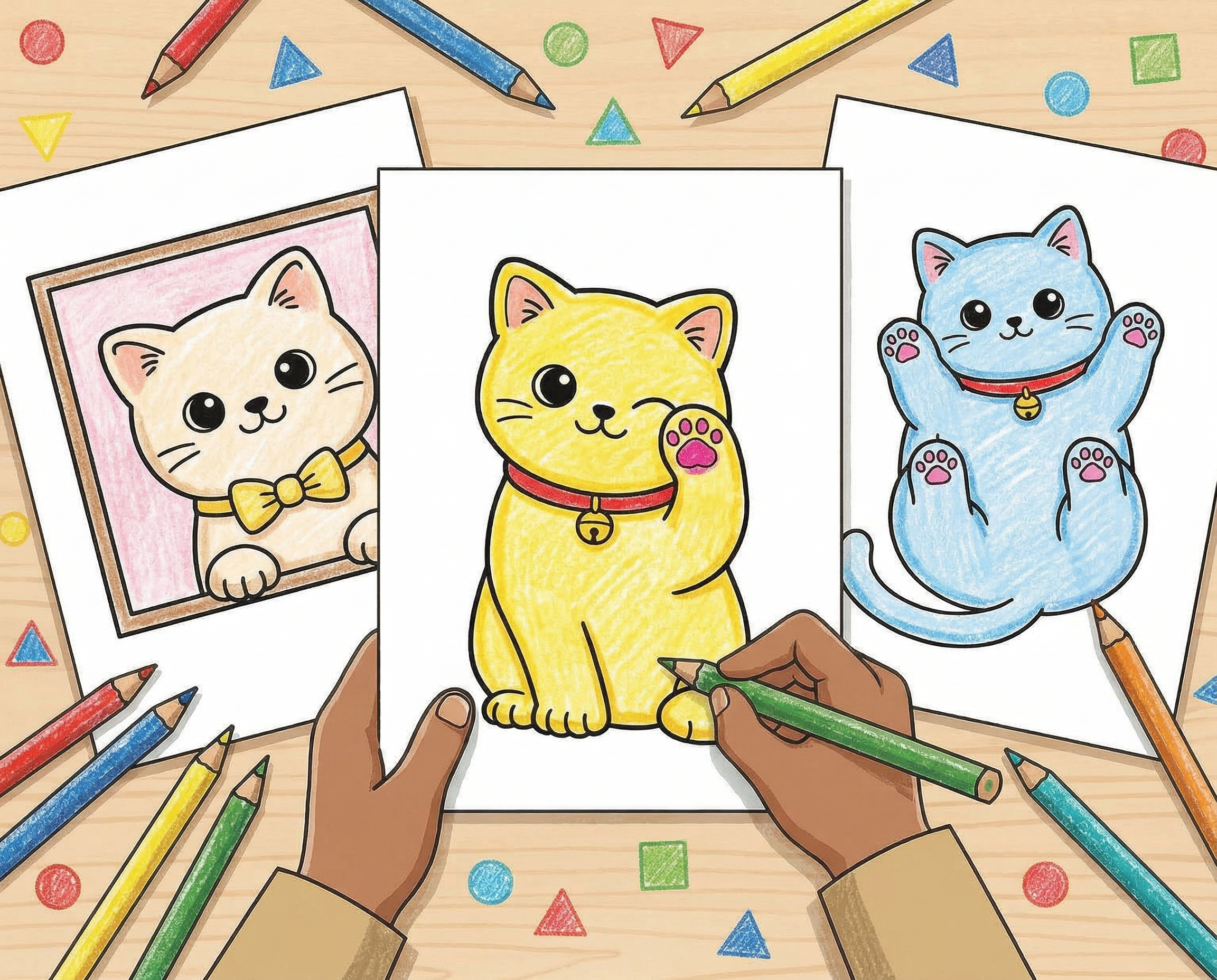 48 Easy Cute Cat Coloring Pages (Free Printable PDFs for Kids) preview