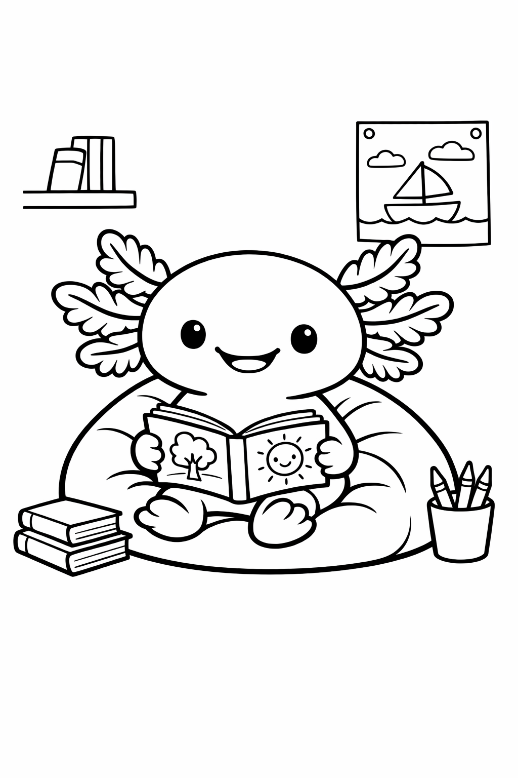 Axolotl in the reading corner