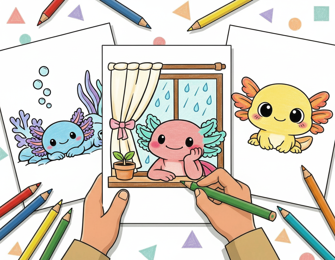 21 Axolotl Coloring Pages (Free Printable PDFs) preview