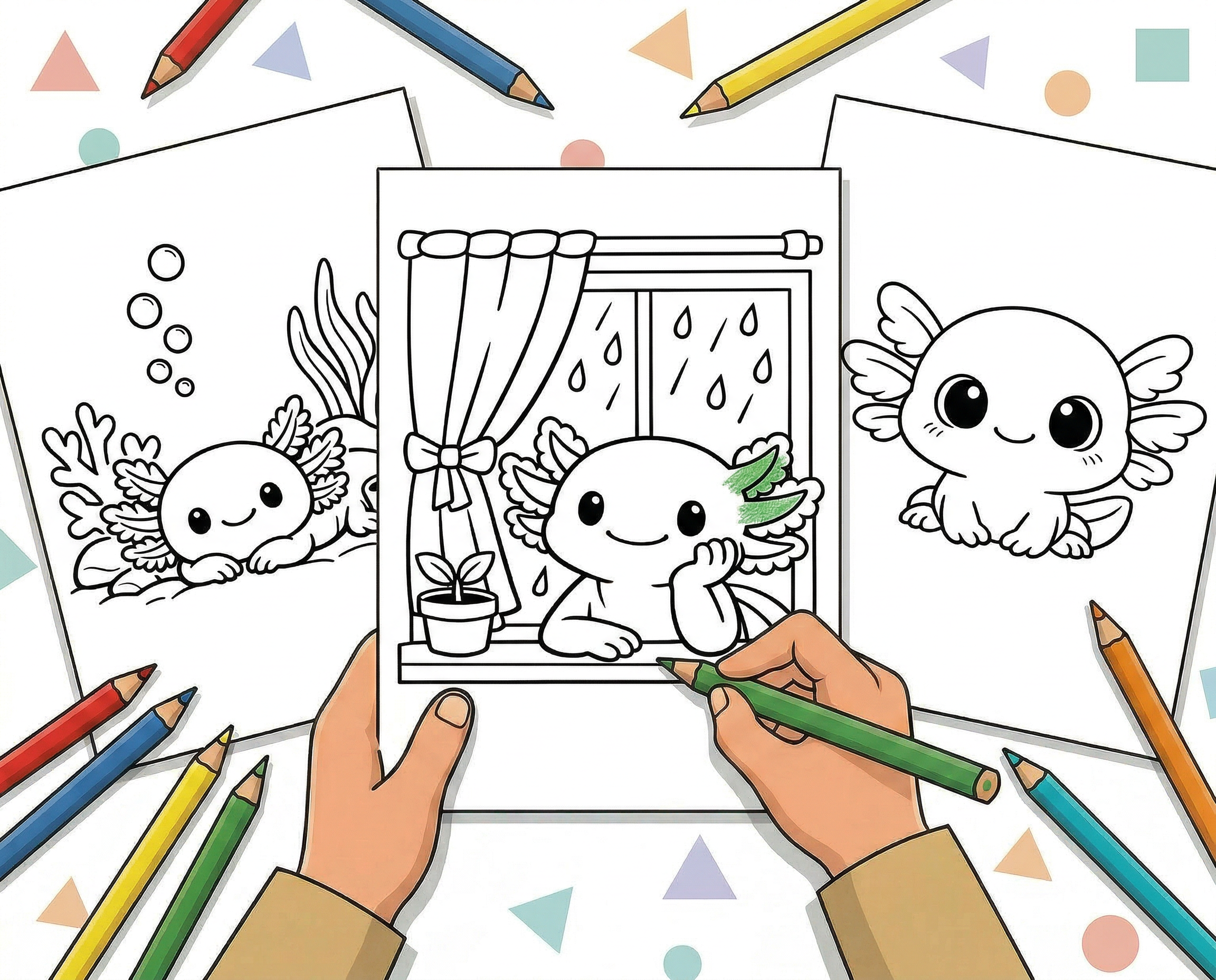 21 Axolotl Coloring Pages (Free Printable PDFs) hero image before