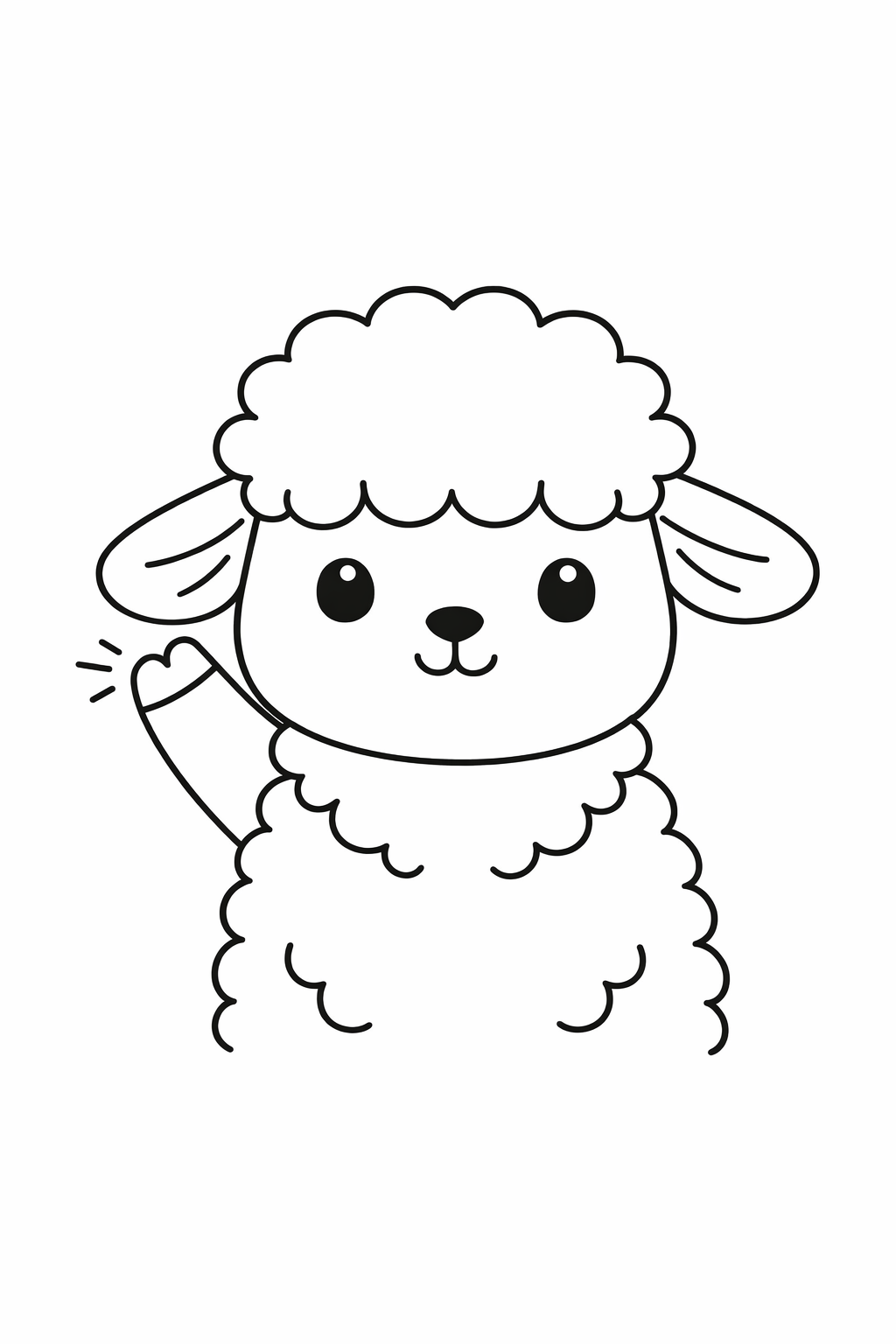 A cute lamb waving hello.