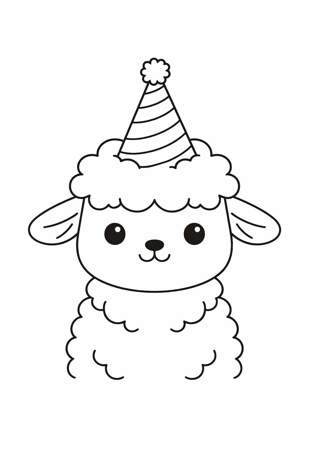 A cute lamb wearing a party hat.