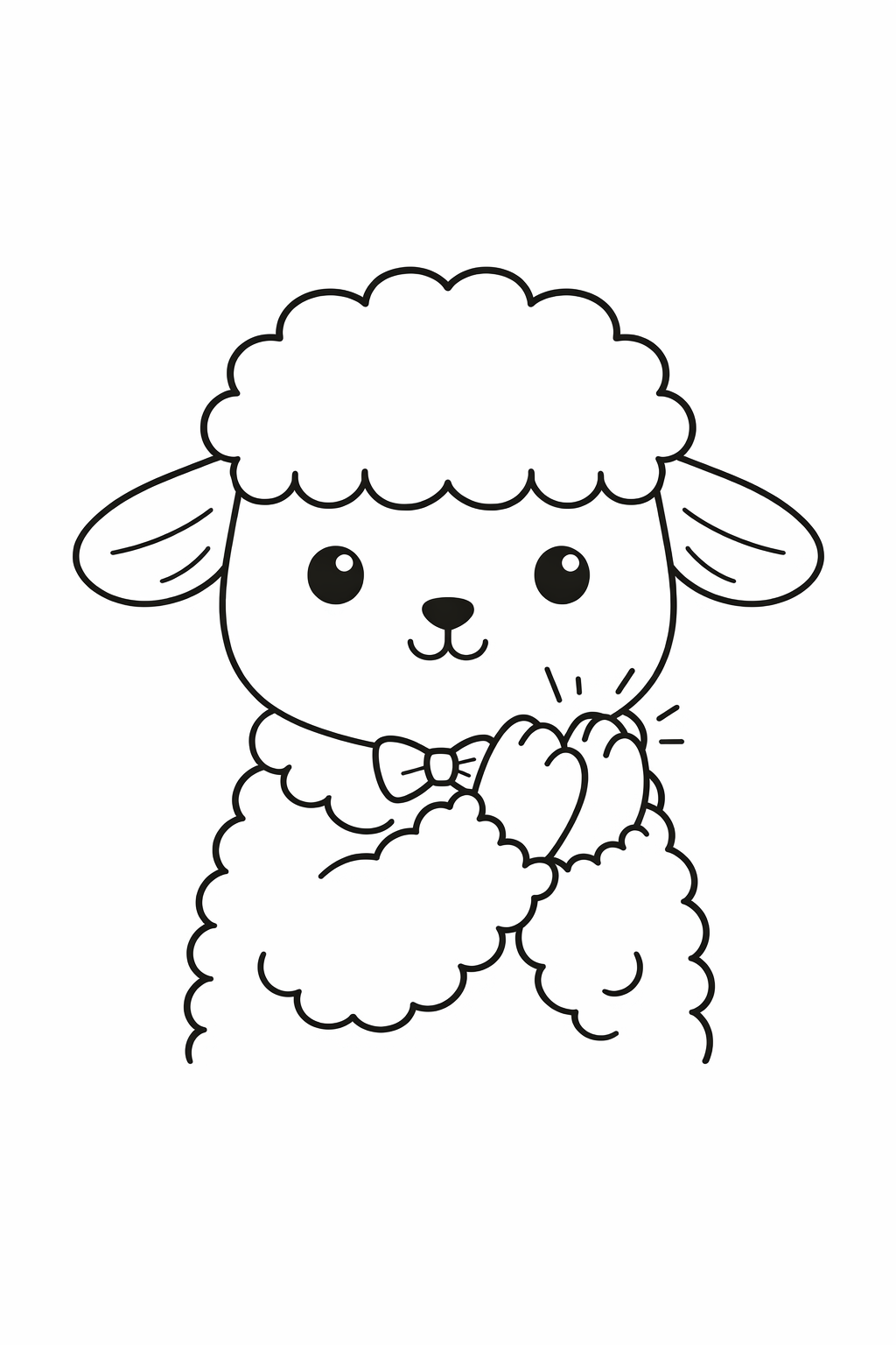 A cute lamb clapping.