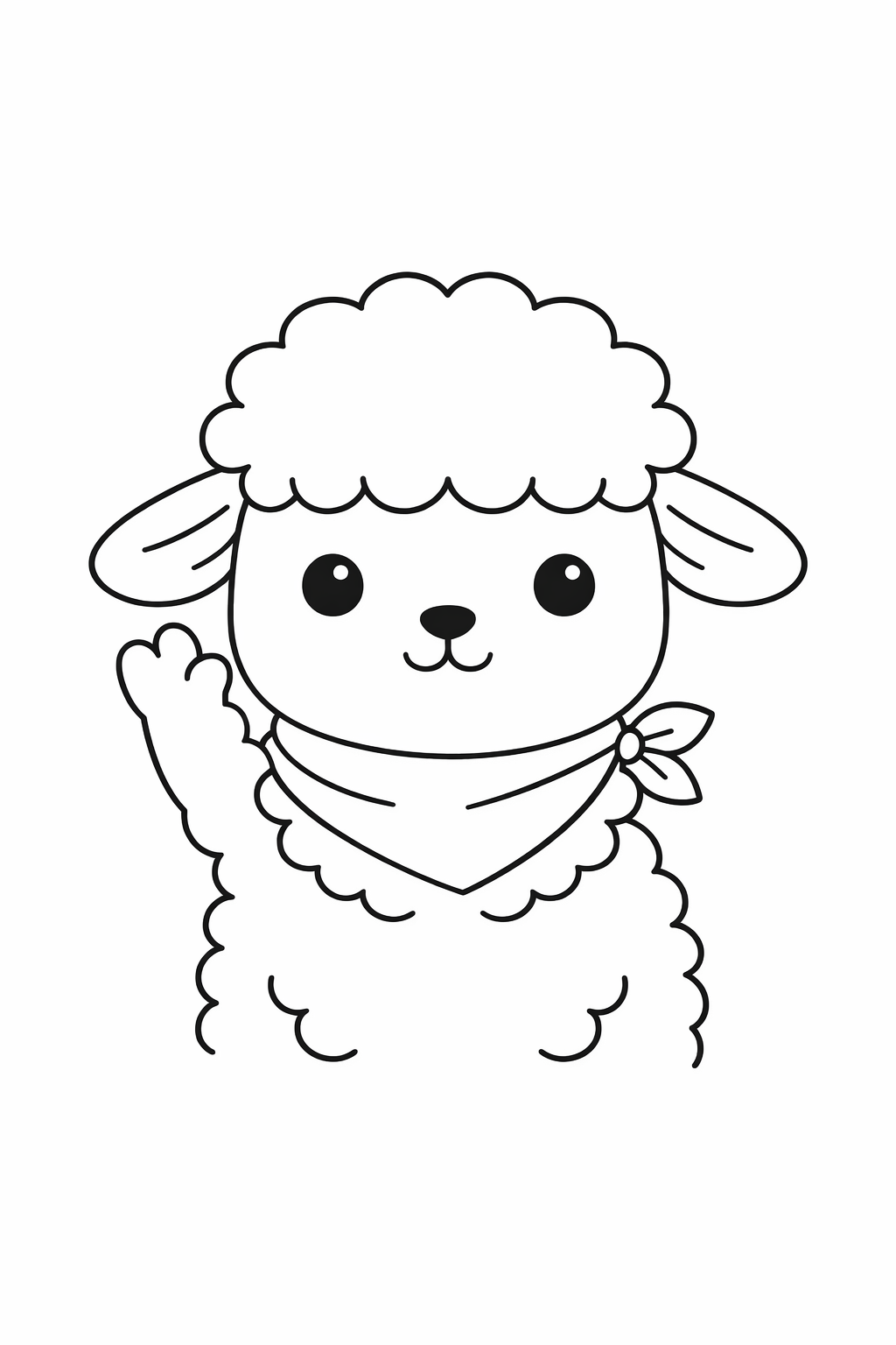 A cute lamb waving hello.