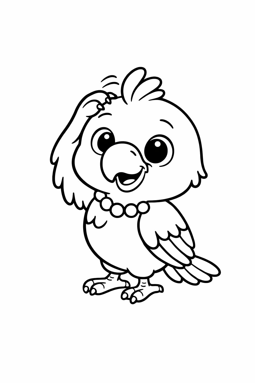 A cute parrot scratching its head