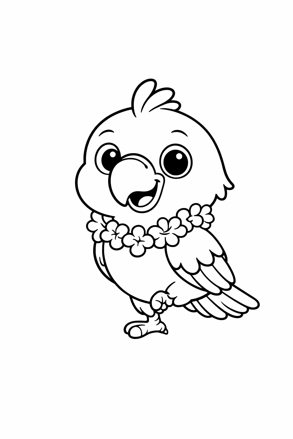 A cute parrot standing on one foot