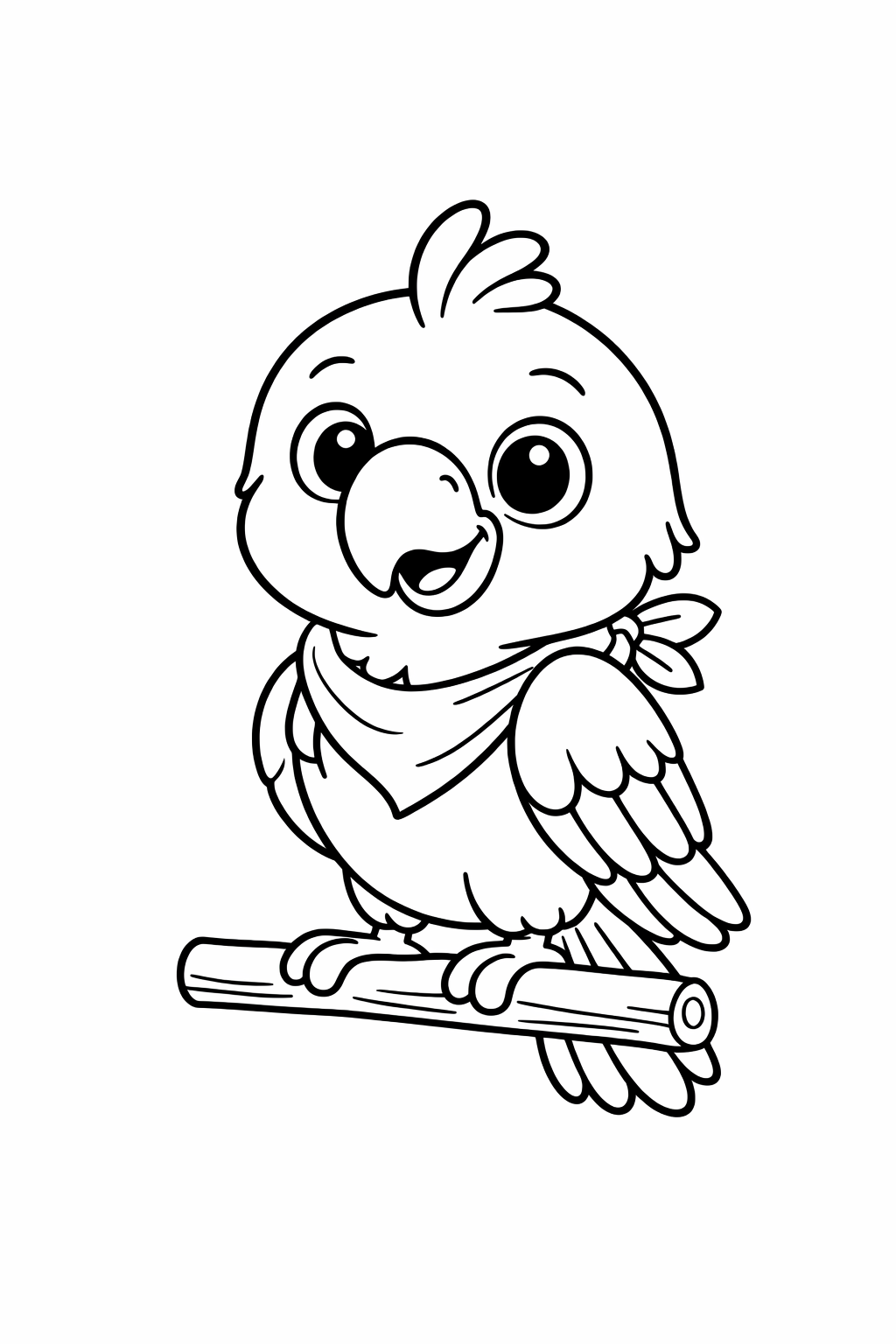 A cute parrot posing proudly on a perch