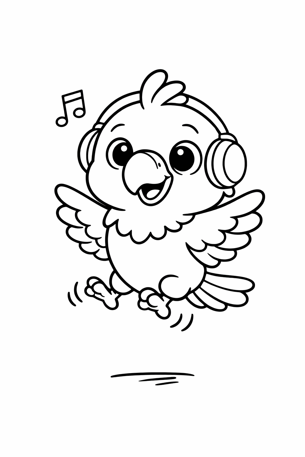 A cute parrot doing a little hop