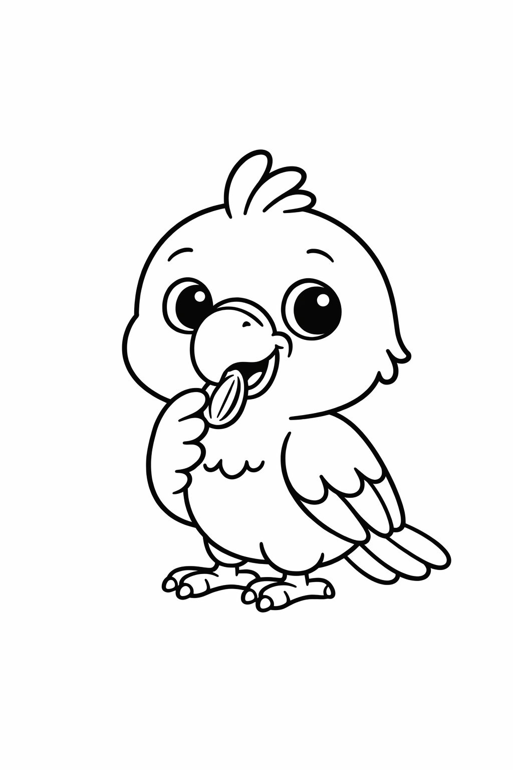 A cute parrot nibbling a seed