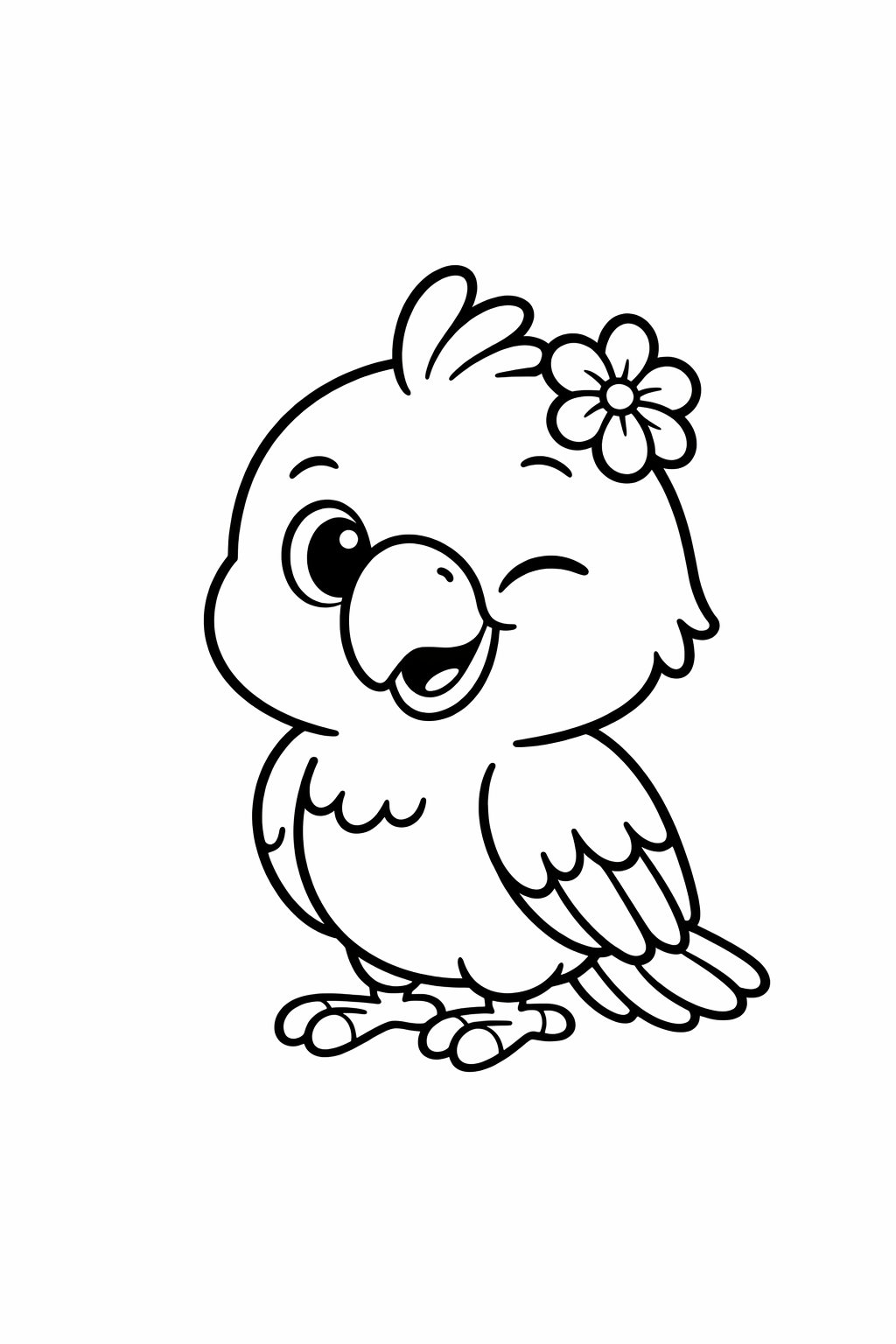 A cute parrot giving a tiny wink