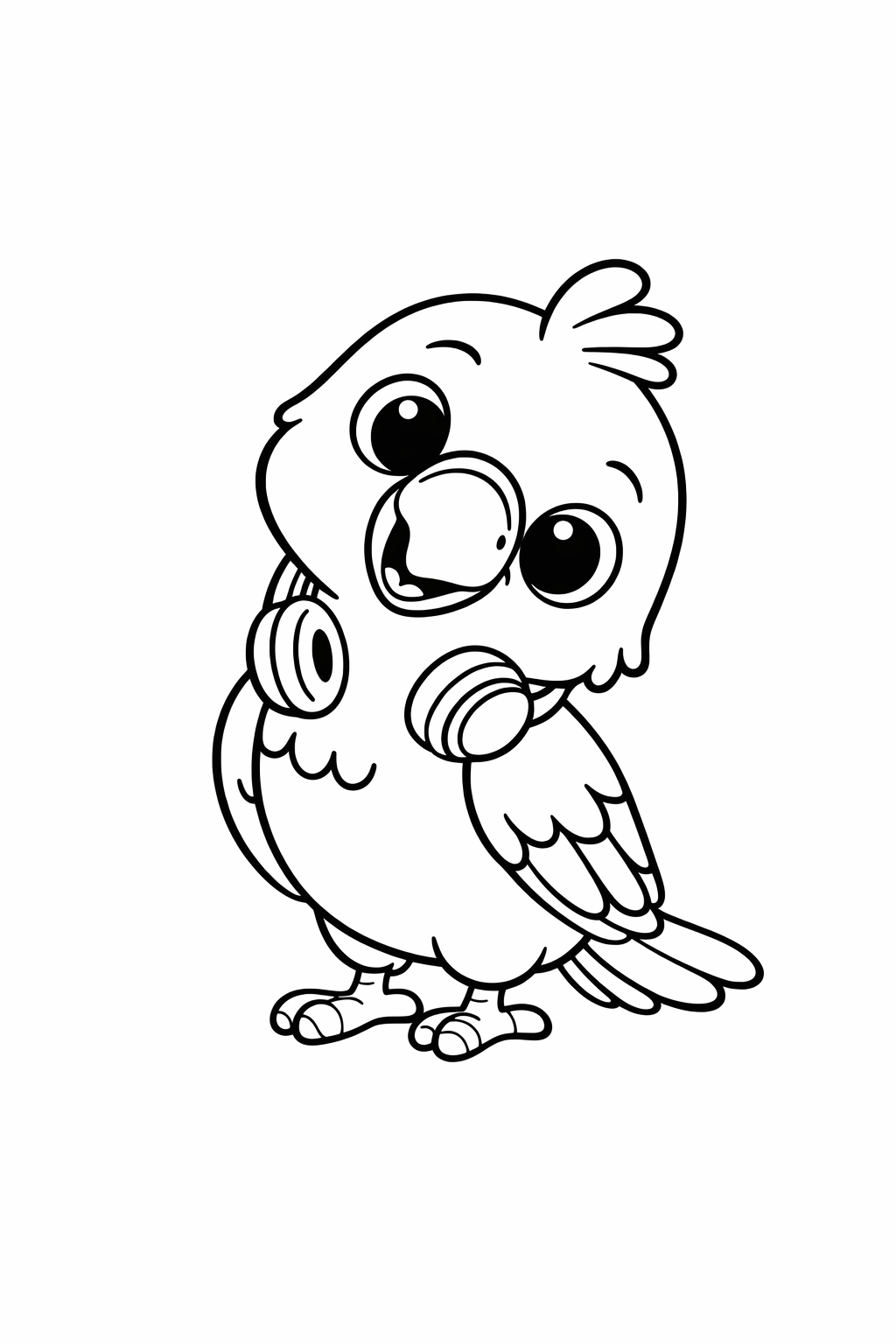 A cute parrot doing a funny head tilt