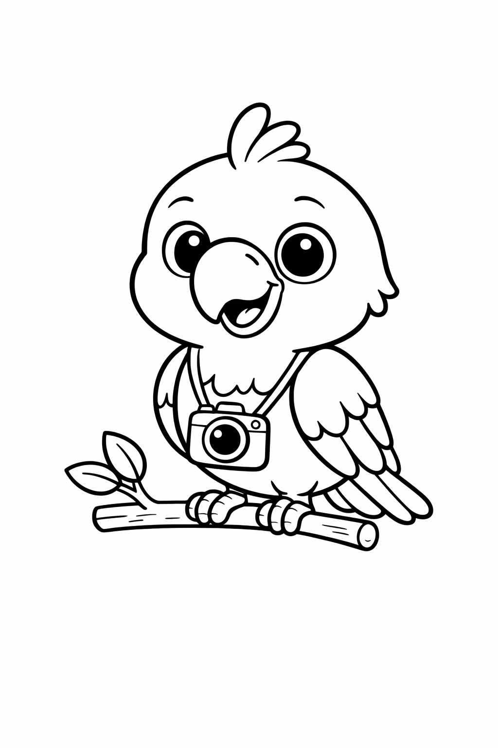 A cute parrot balancing on a small branch