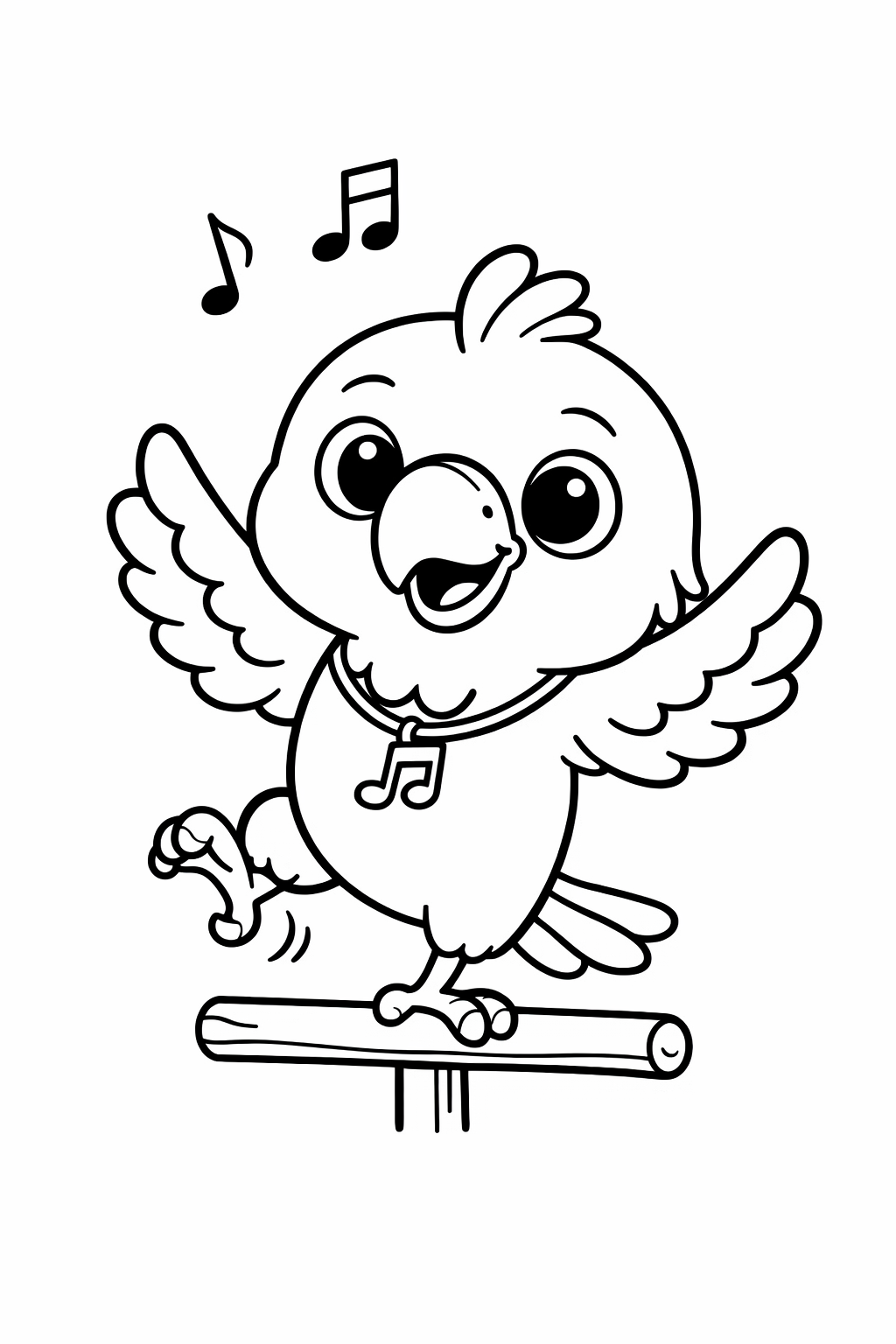 A cute parrot dancing on a perch