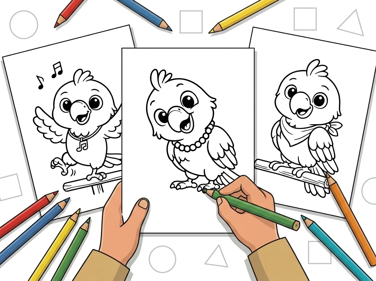 33 Easy Parrot Coloring Pages for Preschool hero image before