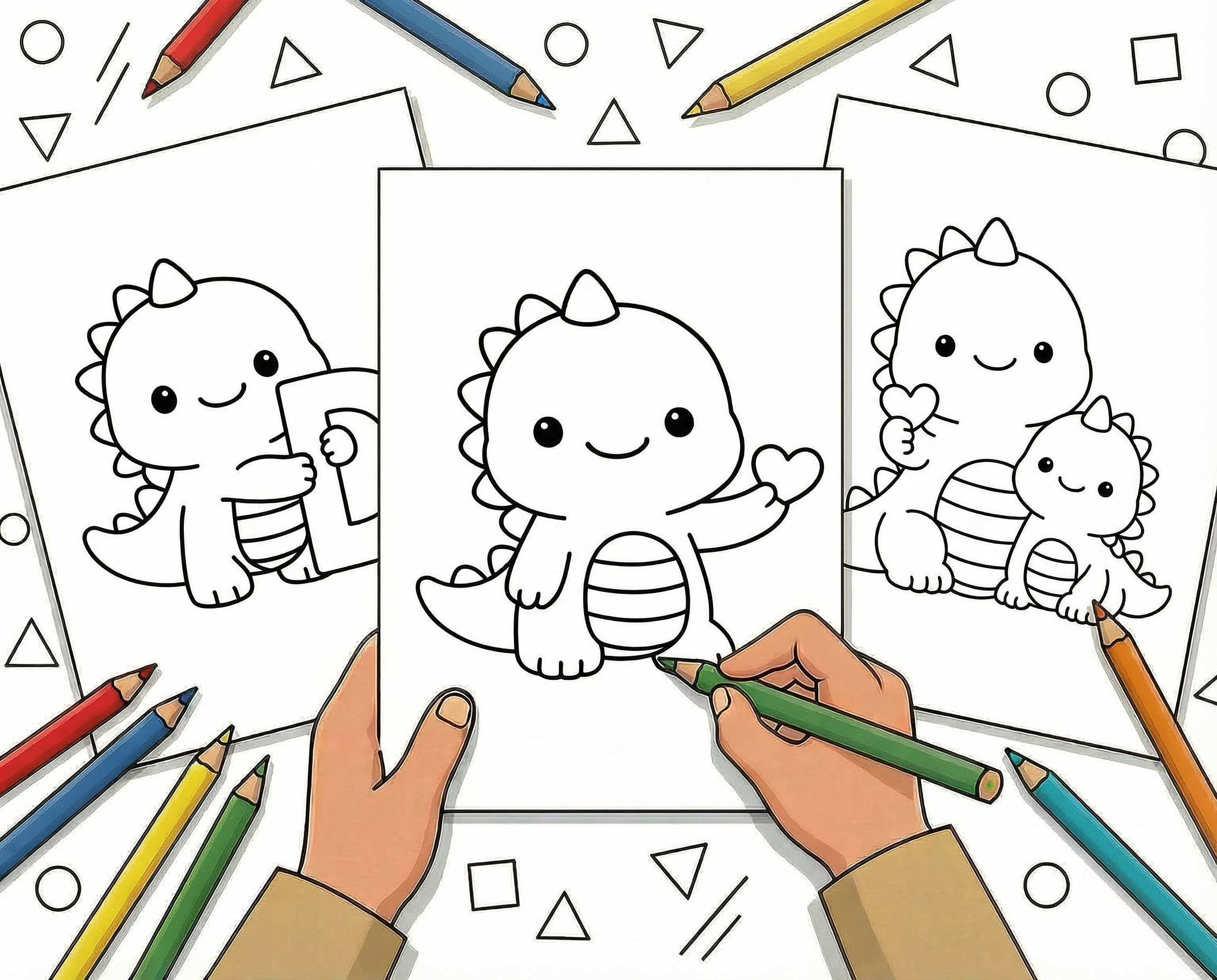 27 Easy Dinosaur Coloring Pages (Free Printable PDFs for Kids) hero image before