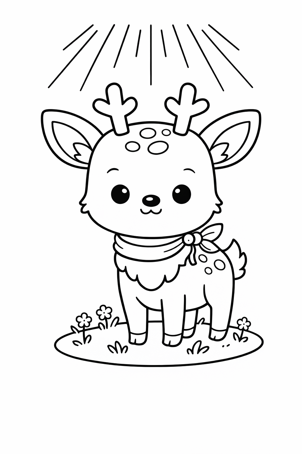 A fawn standing in a patch of sunlight