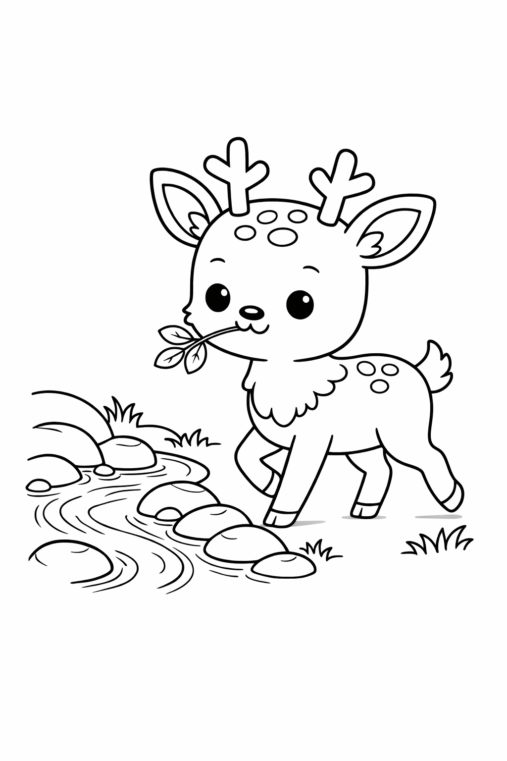 A graceful deer walking beside a stream