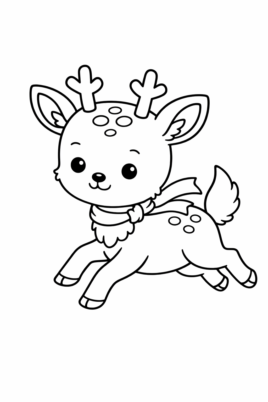 A deer running with its tail lifted