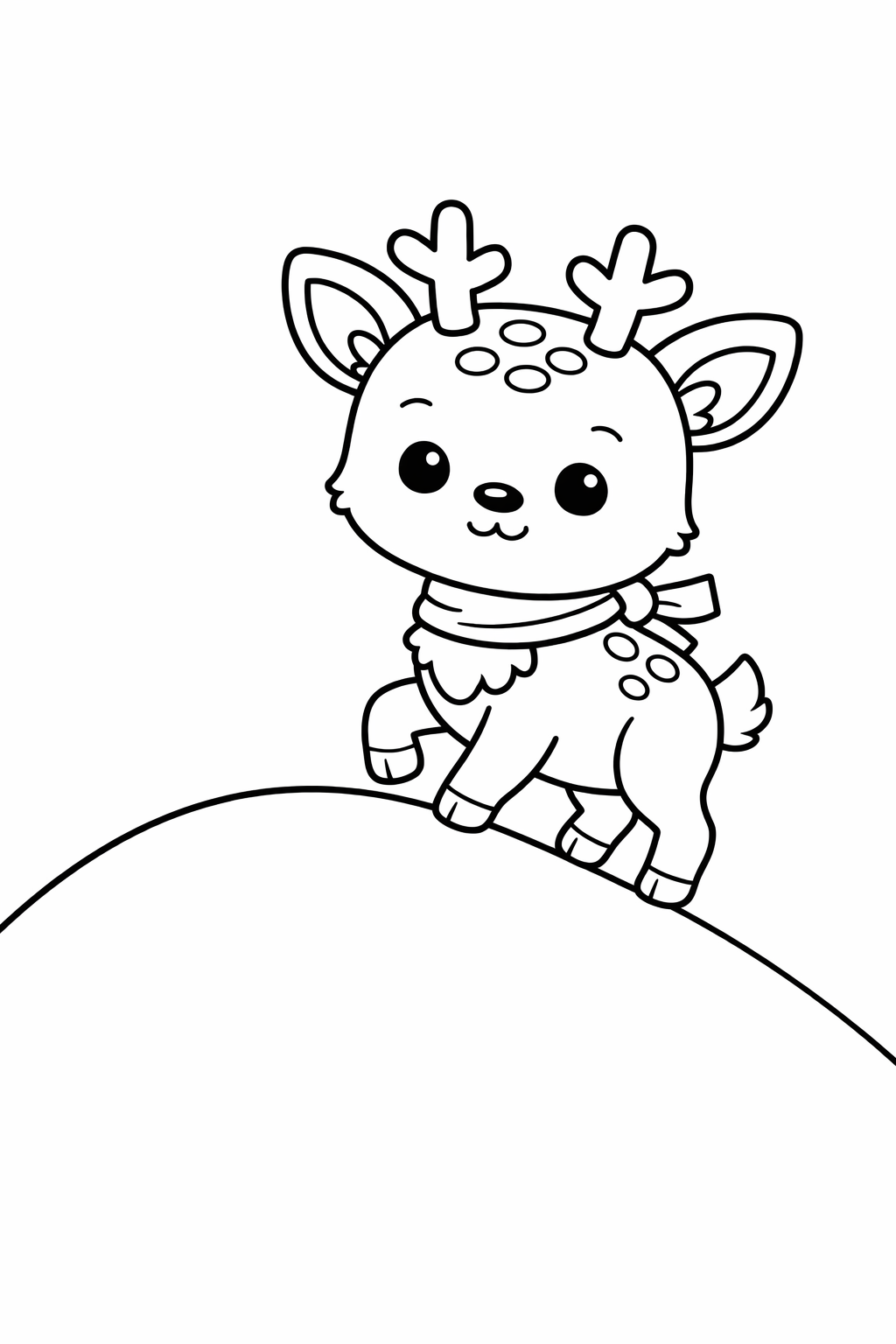 A deer climbing a gentle hill