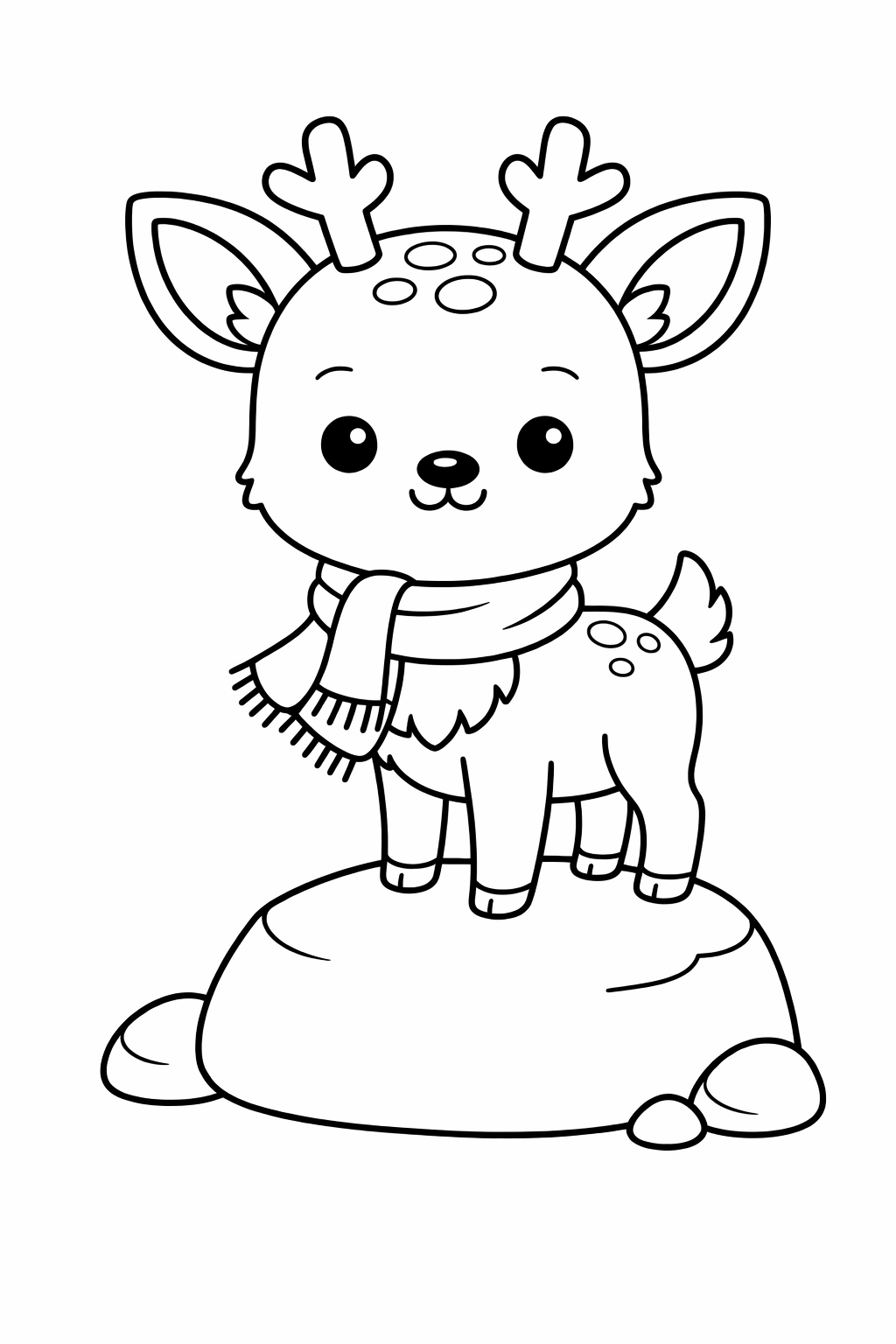 A deer standing lightly on a rock