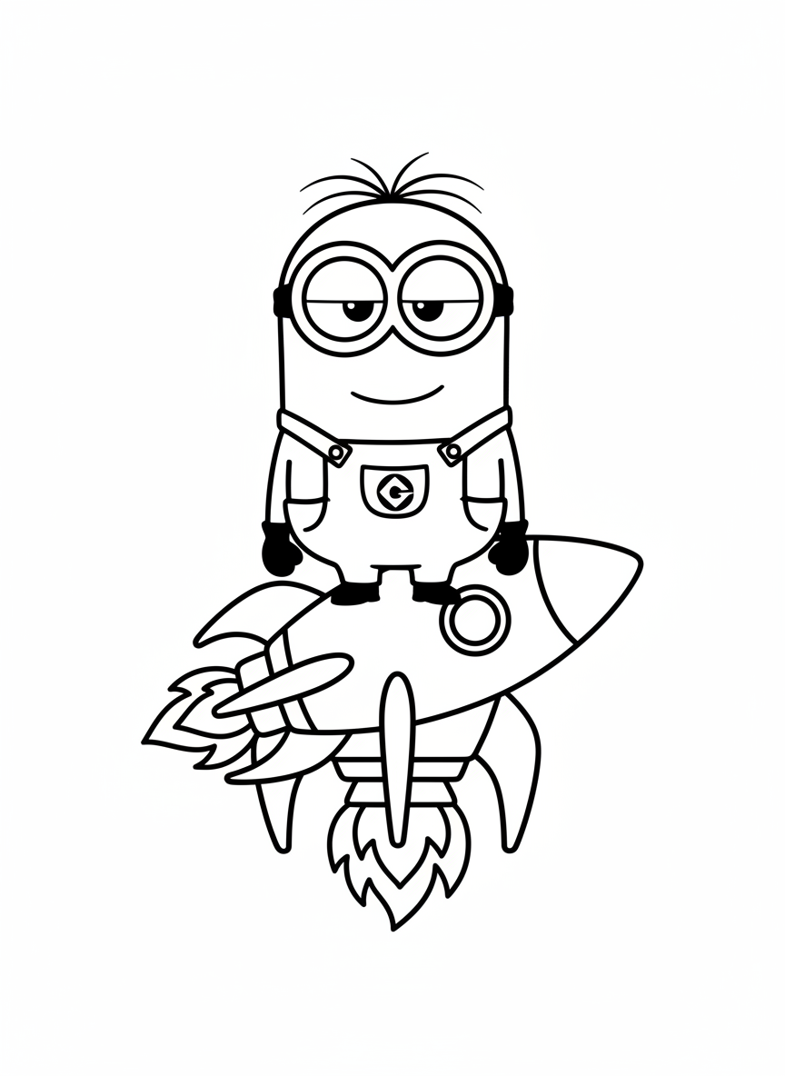 Minion on a simple rocket ship