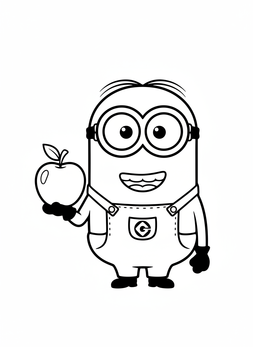 Minion with an apple for the teacher