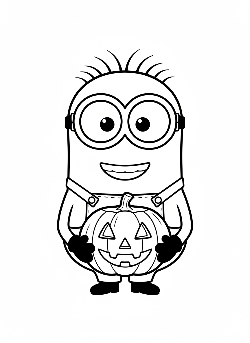 Minion with a pumpkin basket
