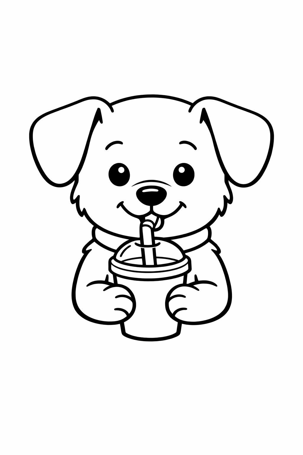 Puppy drinking water