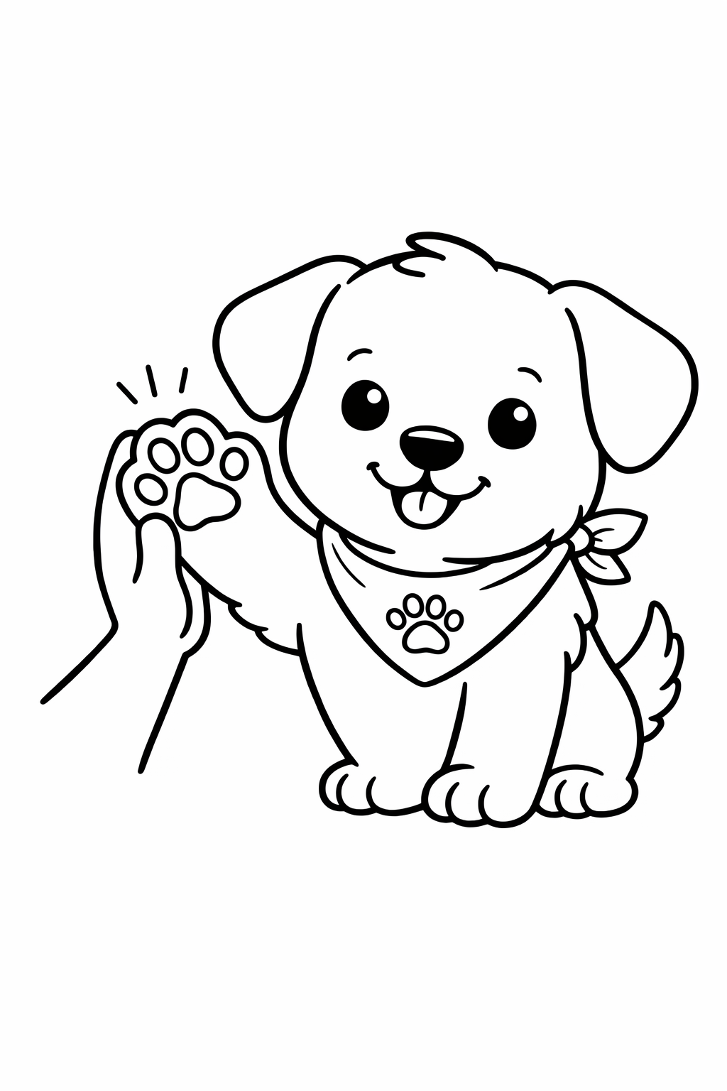 Puppy giving a high-five