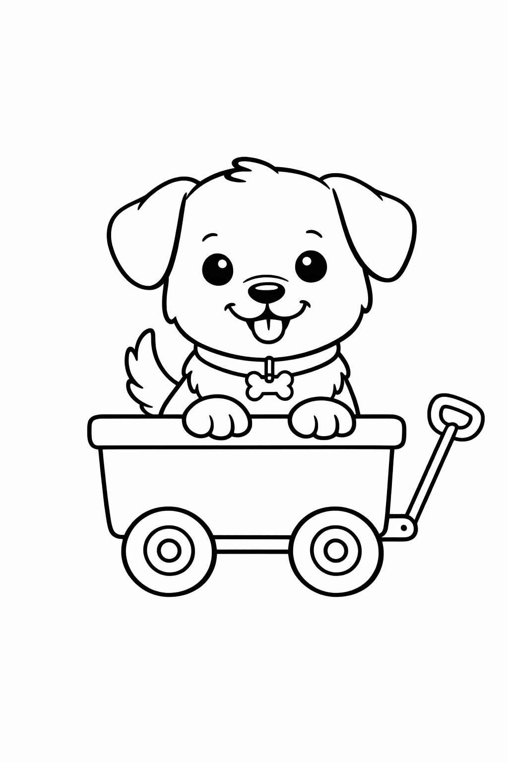 Puppy in a wagon