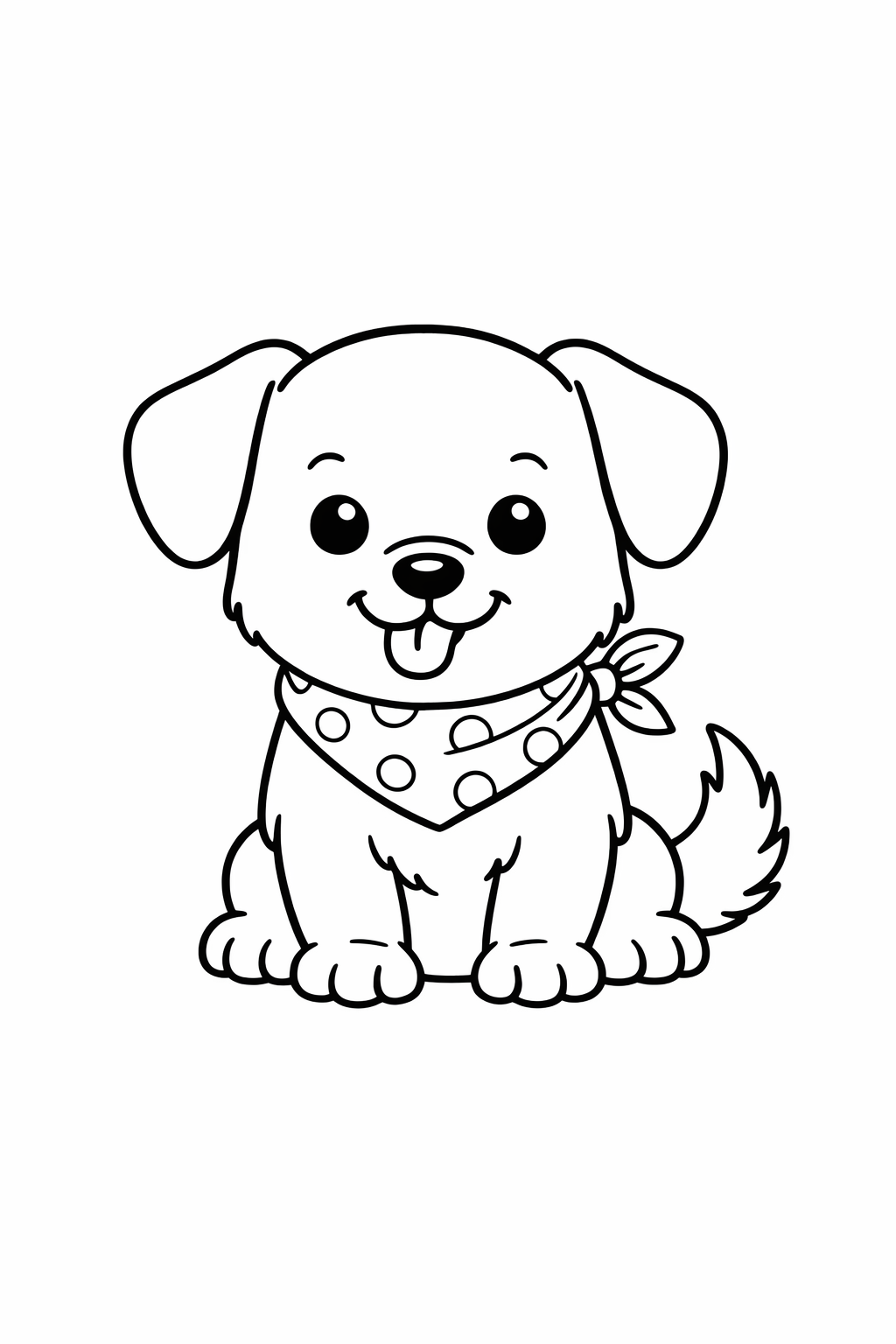 Puppy sitting and smiling