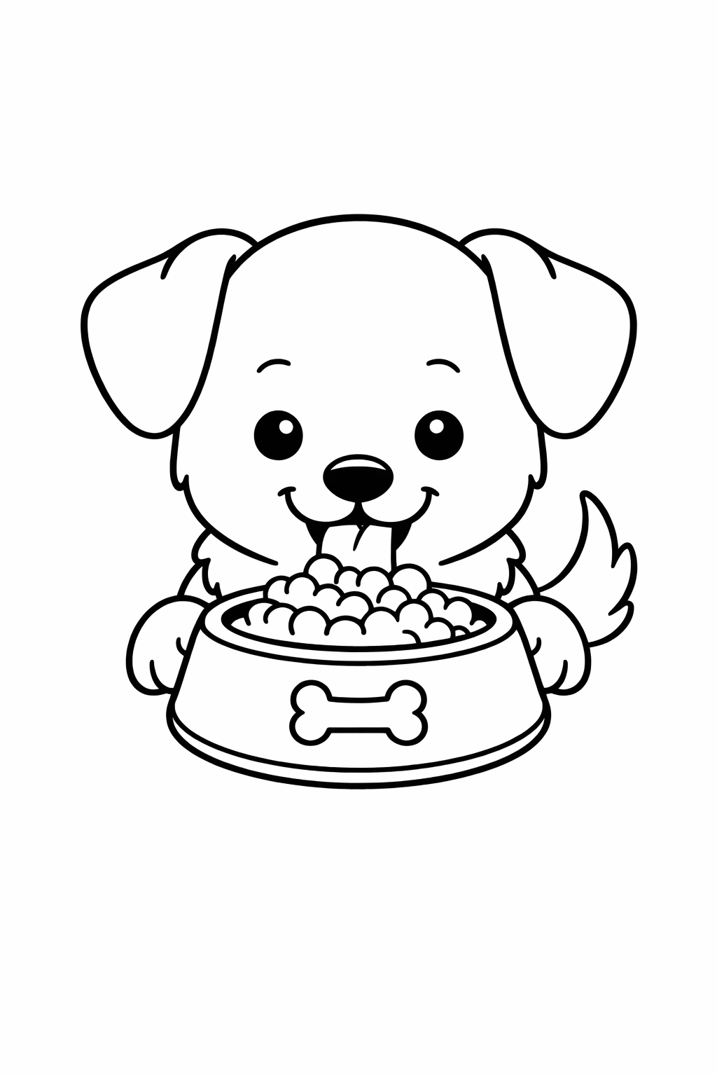Puppy eating from a bowl