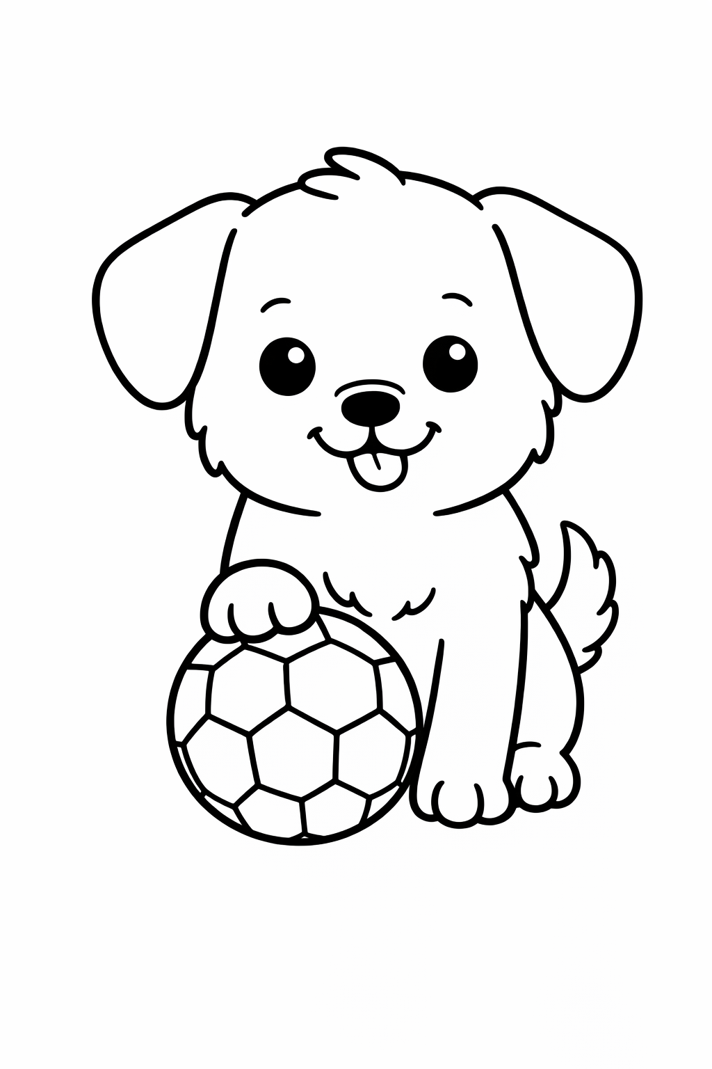 Puppy dribbling a ball