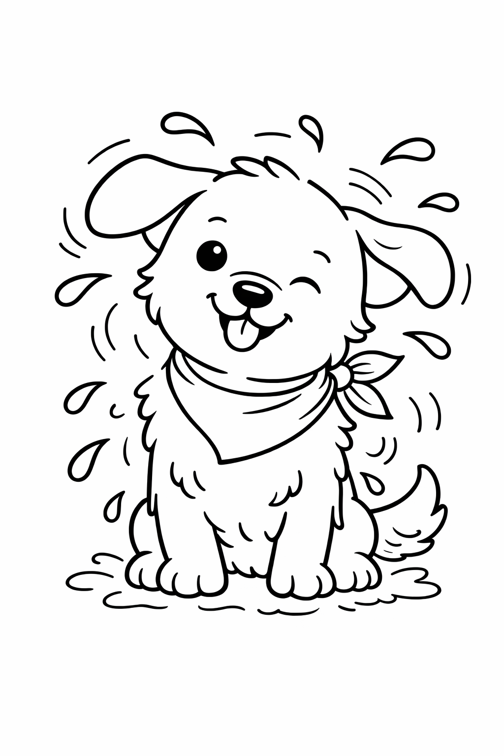 Puppy shaking off water