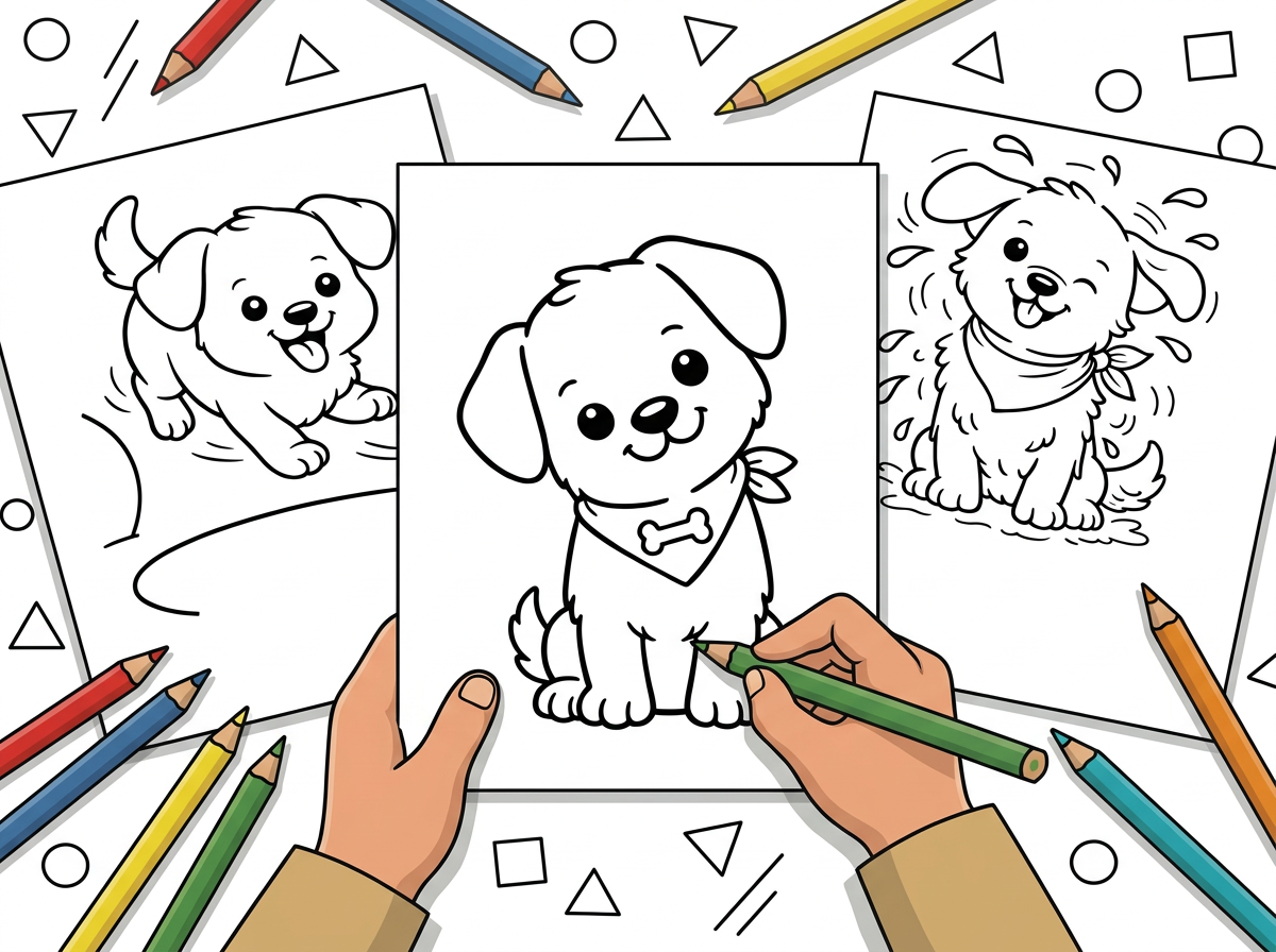 33 Easy Puppy Coloring Pages (Free Printable PDF Downloads) hero image before