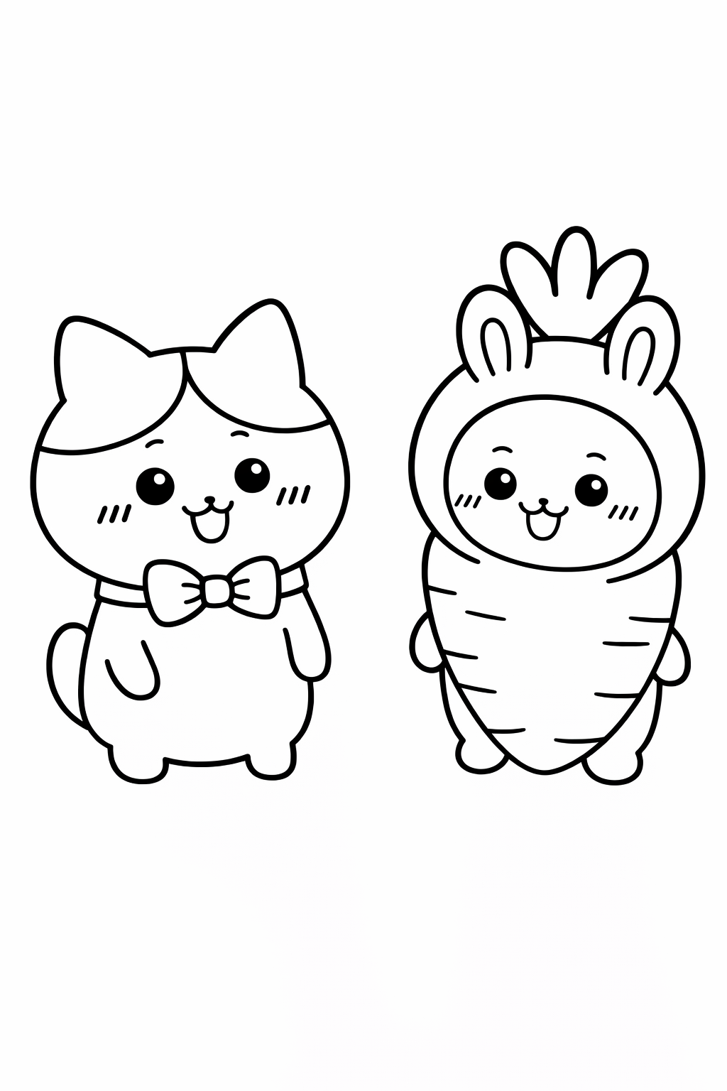 Hachiware watching Usagi in a silly costume