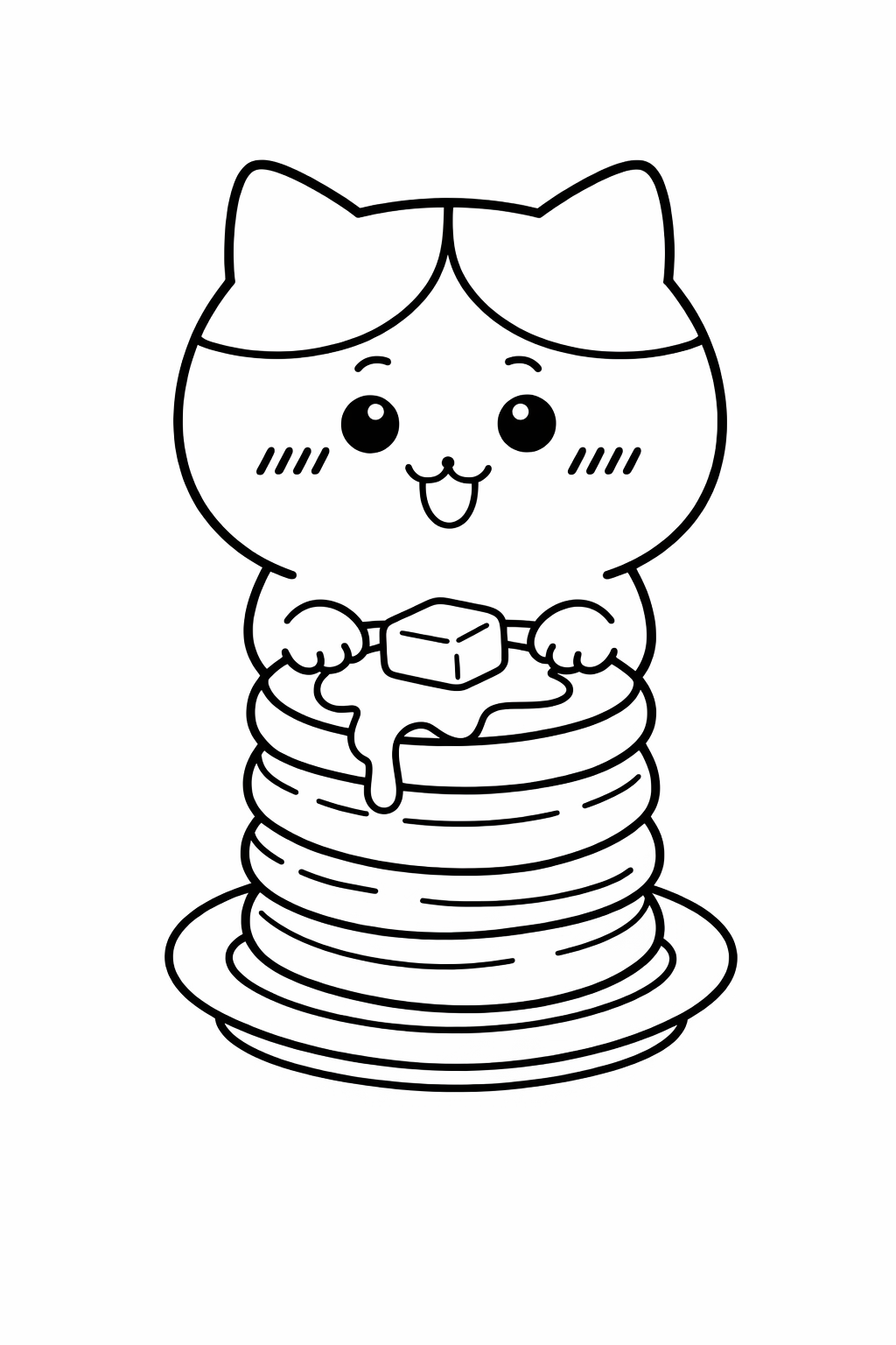 Hachiware stacking fluffy pancakes