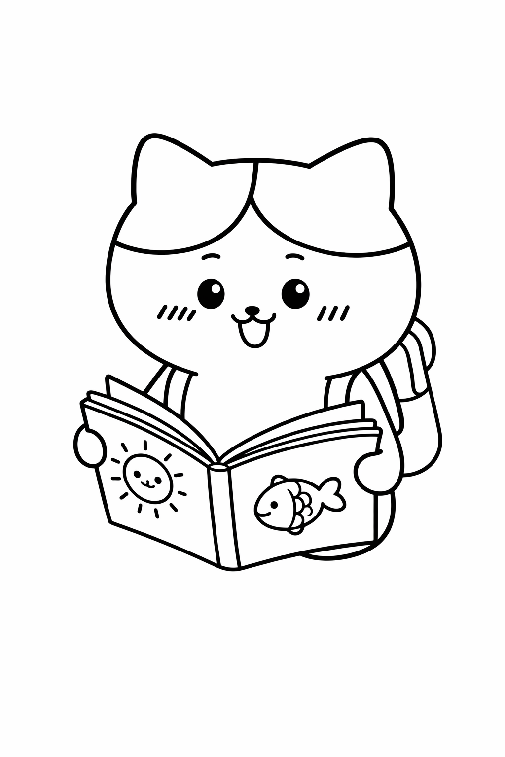 Hachiware reading a picture book