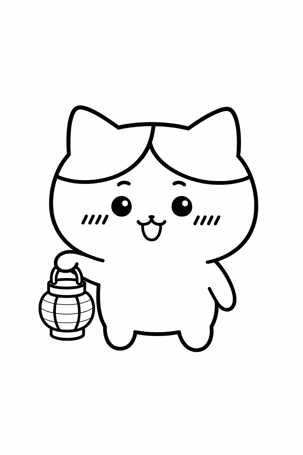 Hachiware carrying a little lantern